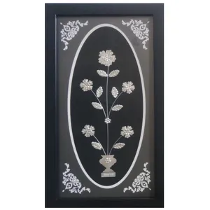 تابلو نقره طرح پنج گل کد 103