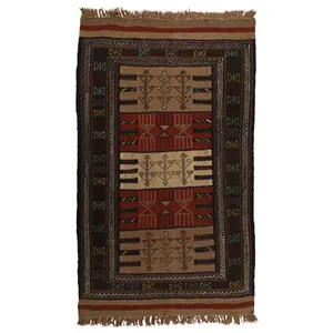 گلیم دستبافت دومتری طرح سفره کردی کد 140503