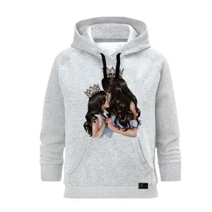 هودی زنانه مدل love mom کد J167 رنگ طوسی