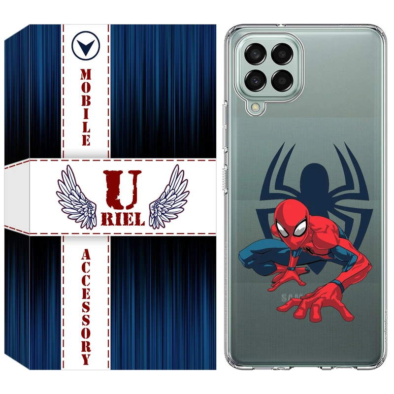 کاور یوریل قاب مدل Clear کد 75 طرح اسپایدرمن مناسب برای گوشی موبایل سامسونگ Galaxy A12 / A12 Nacho / M12 / F12
