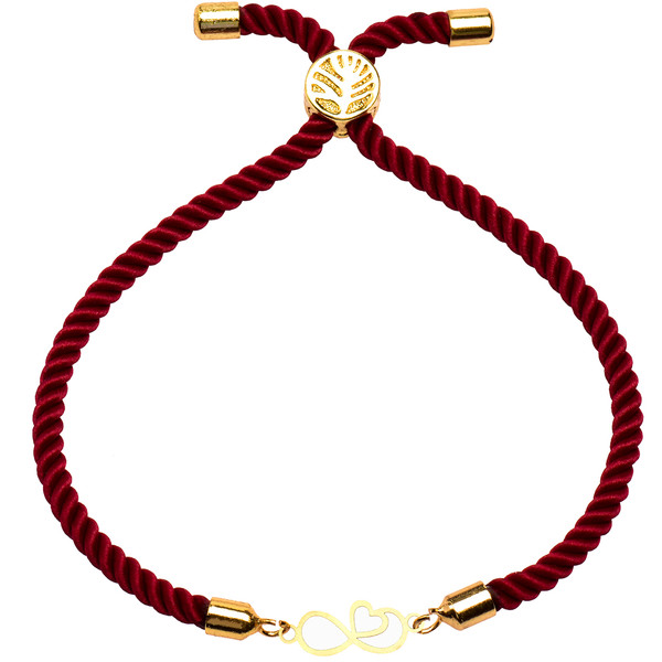 دستبند طلا 18 عیار زنانه کرابو طرح بینهایت قلب مدل Kr1577