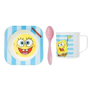 ست 3 تکه غذاخوری کودک بلو بیبی مدل Sponge Bob M0027