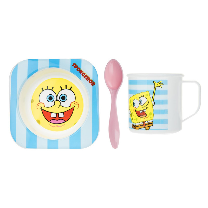 ست 3 تکه غذاخوری کودک بلو بیبی مدل Sponge Bob M0027