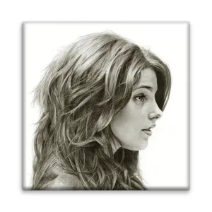 کاشی مدل M1068 طرح نقاشی سیاه قلم دختر