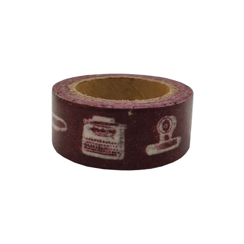 چسب نواری دبیلیو تی مدل واشی طرح ماشین نویسی کد 02 عرض 1.5 سانتی متر