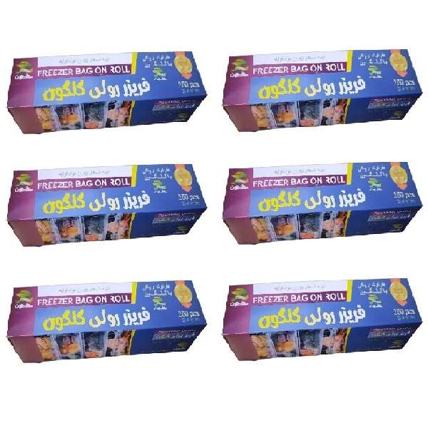  کیسه فریزر گلگون مدل رولی پرفراژدار 6 بسته 250 عددی 