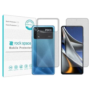 Matte Rockspace HyMTT screen protector suitable for the Xiaomi Poco X4 Pro 5G mobile phone along with the back of the phone
