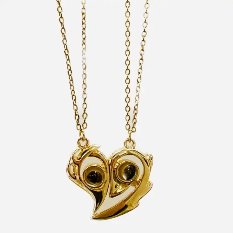 گردنبند مدل مکمل دوستت دارم به صد زبان طرح قلب کد 248 بسته 2 عددی