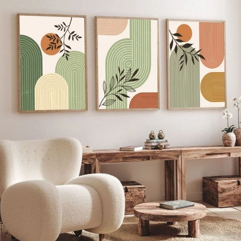 تابلو مدل دکوراتیو کد۶۰۶۲ فریم بژ مجموعه ۳عددی