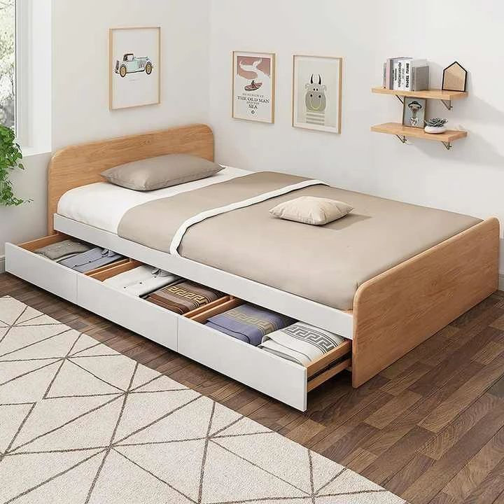 تخت خواب ملامینه یک نفره مدل الین سایز 90*200 سانتی متر