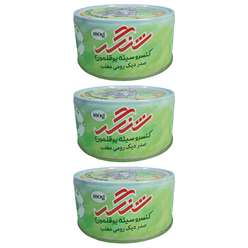 کنسرو سینه بوقلمون شنگر - 180 گرم بسته 3 عددی