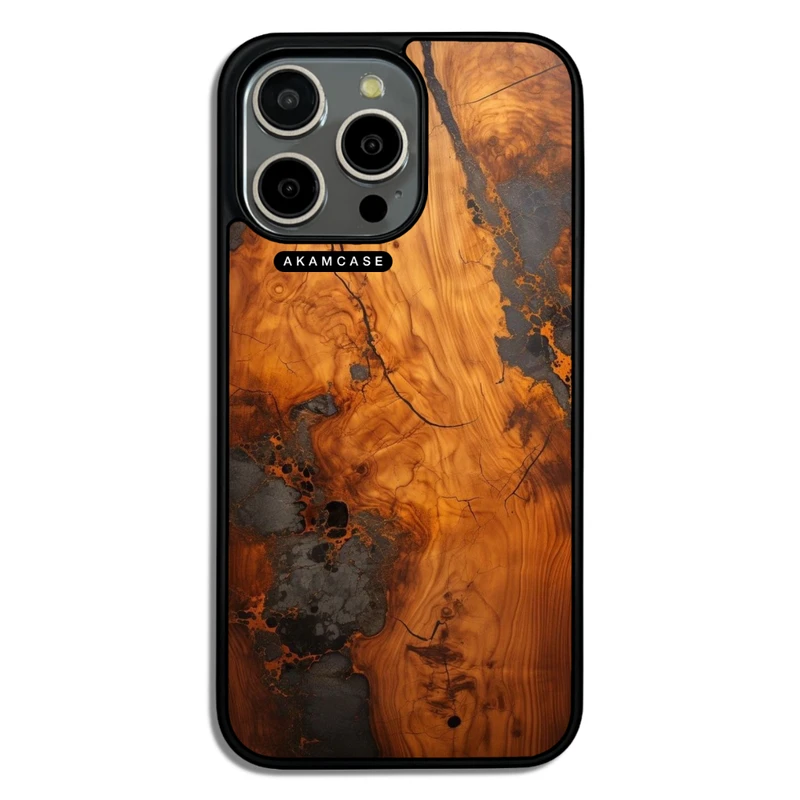 کاور آکام مدل AMC-WA15PROMAX-WOOD-15 مناسب برای گوشی موبایل اپل iPhone 15 Pro Max
