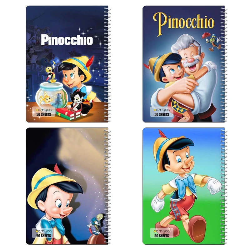 دفتر نقاشي 50 برگ کارنيکا طرح پینوکیو Pinocchio کد 35154 مجموعه 4 عددی