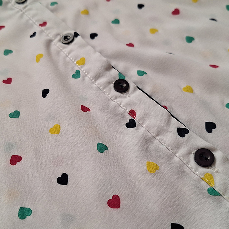 شومیز آستین بلند زنانه مدل قلب رنگی