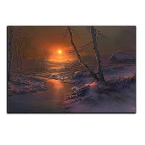 تابلو شاسی بکلیت طرح منظره زمستان و غروب آفتاب مدل SH-S5797