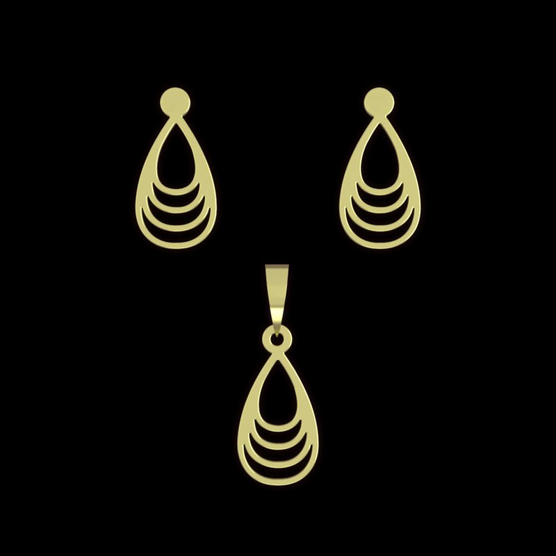 نیم ست طلا 18 عیار زنانه مدوپد مدل اشک کد NA11538