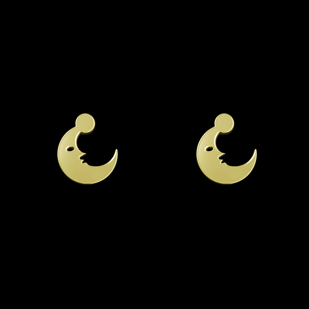 گوشواره طلا 18 عیار زنانه مدوپد مدل ماه کد GA1-10391