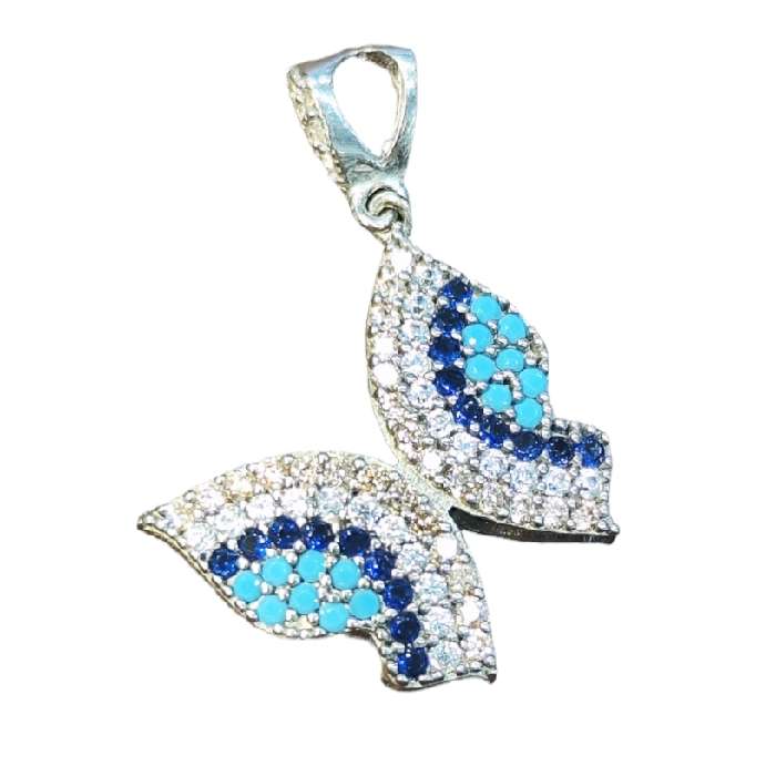 آویز گردنبند نقره زنانه نقره جات بافندگان مدل پروانه کد 52 آویز گردنبند نقره زنانه نقره جات بافندگان مدل پروانه کد 52