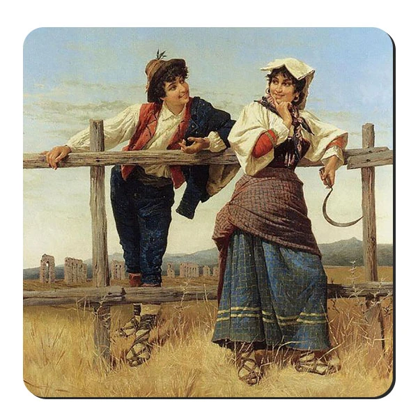 زیر لیوانی طرح عشاق روستایی کد nzl747