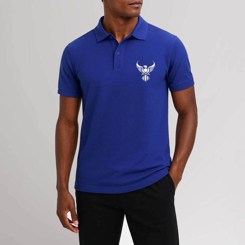 پولوشرت آستین کوتاه مردانه مدل عقاب EE86 رنگ آبی