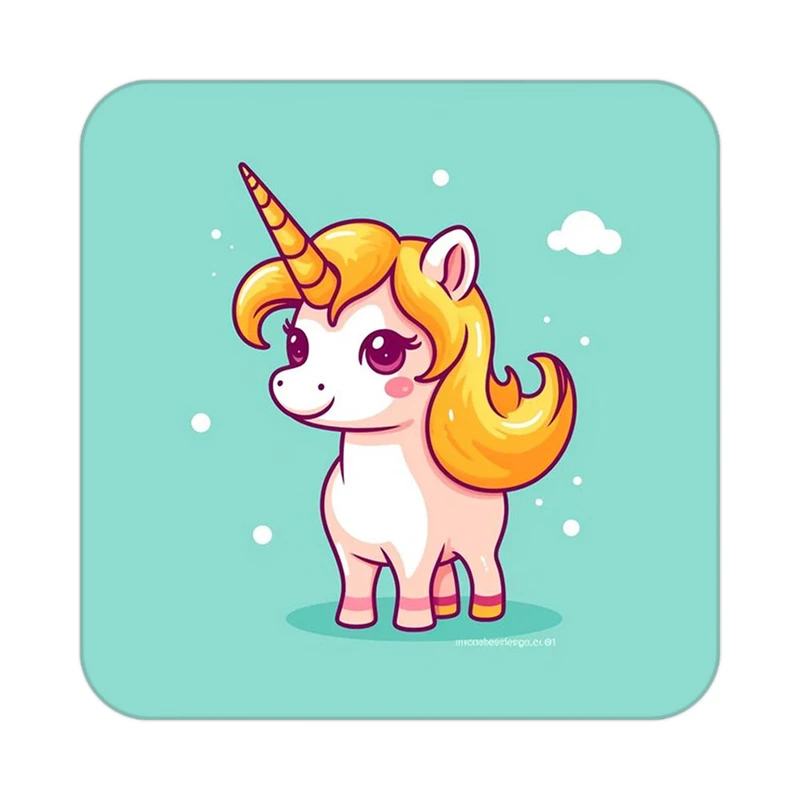 زیر لیوانی کاکتی طرح اسب تک شاخ و یونیکورن مدل mp29820