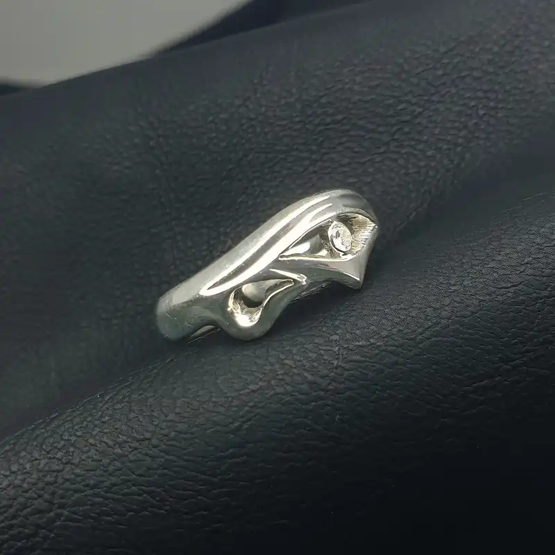 ست انگشتر نقره زنانه و مردانه مدل نگین دار