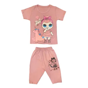 ست تی شرت و شلوارک دخترانه کد D8