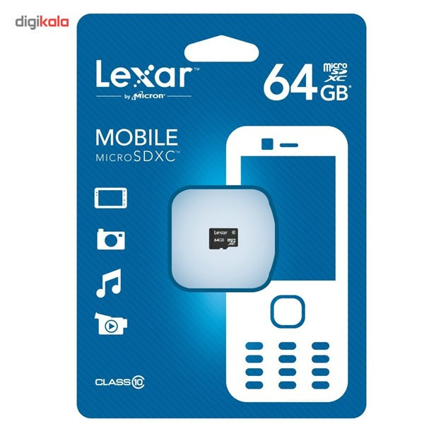 کارت حافظه microSDXC لکسار کلاس 10 ظرفیت 64 گیگابایت