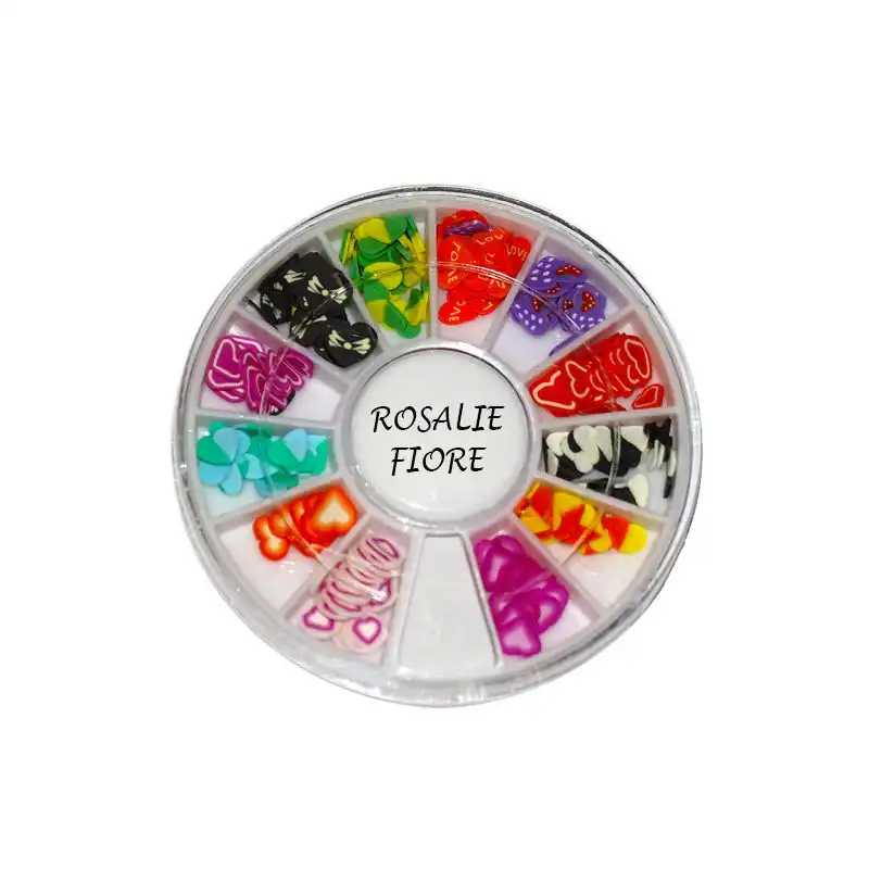 تزیین ناخن رزالی فیوره مدل گل و میوه و قلبی مجموعه 3 عددی