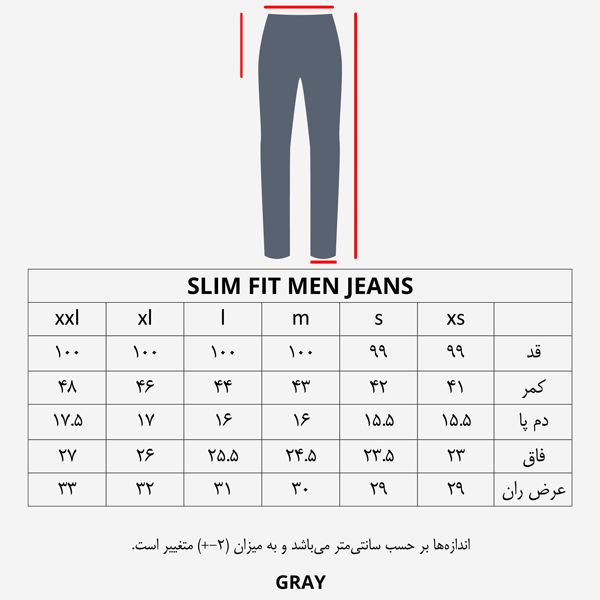شلوار جین مردانه گری مدل SLIM FIT 14 -  - 3