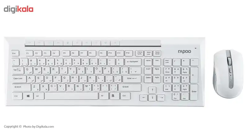 کیبورد و ماوس بی‌ سیم رپو مدل 8200P 2.4GHz با حروف فارسی
