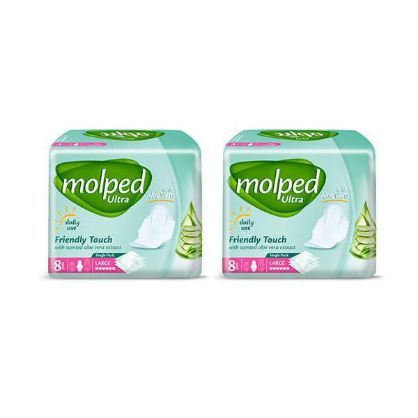 نوار بهداشتی مولپد مدل آلوئه ورا مجموعه 2 عددی