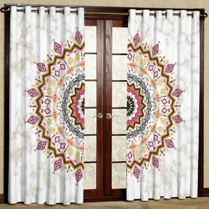 پرده مدل طرح خورشیدی هازان پانچی کد 4007a سایز 140x200 سانتی متر