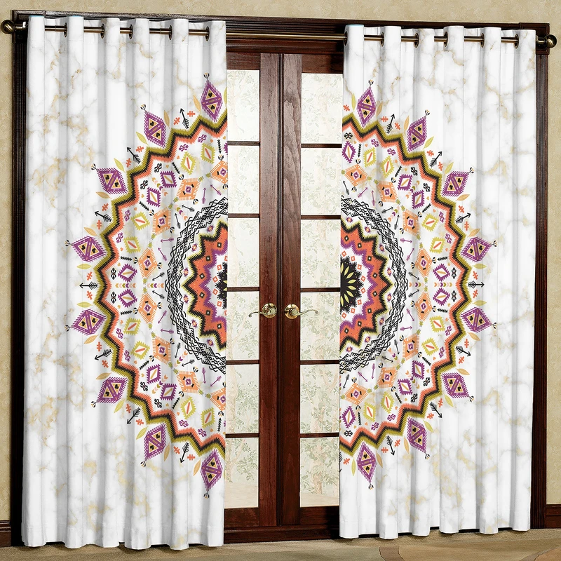 پرده مدل طرح خورشیدی هازان پانچی کد 4007a سایز 140x200 سانتی متر