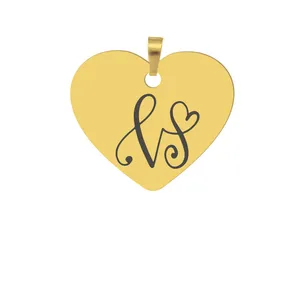 آویز گردنبند هایکا طرح قلب وحرف لاتین V مدل ha201