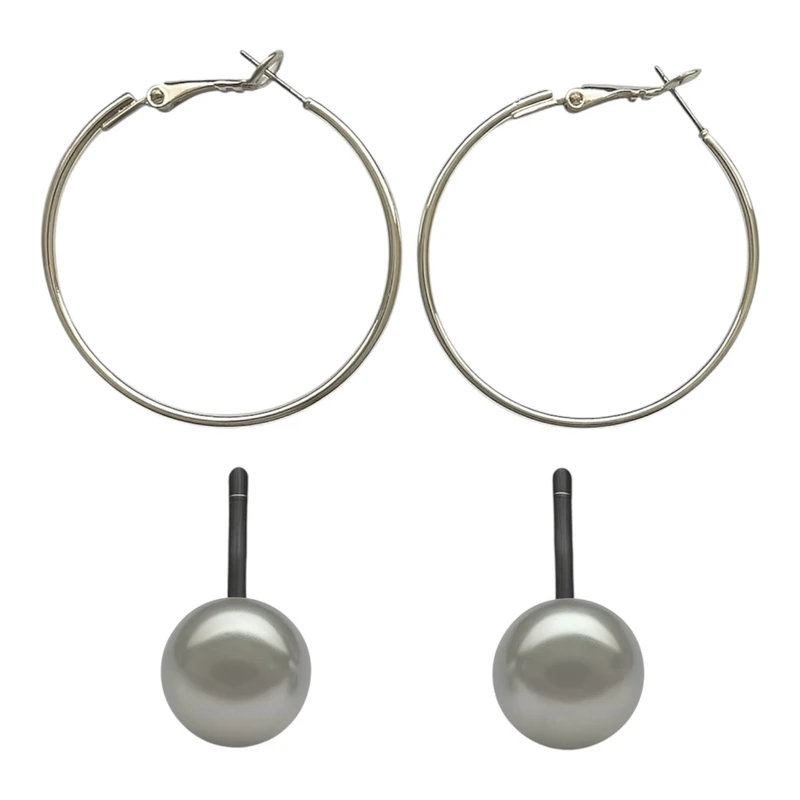 گوشواره حلقه‌ای زنانه اکسسورایز مدل فلوریا بسته ۴ عددی