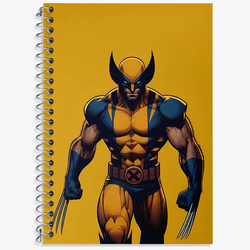 دفتر زبان 50 برگ خندالو مدل سه خط طرح ولورین (Wolverine) کد N2839