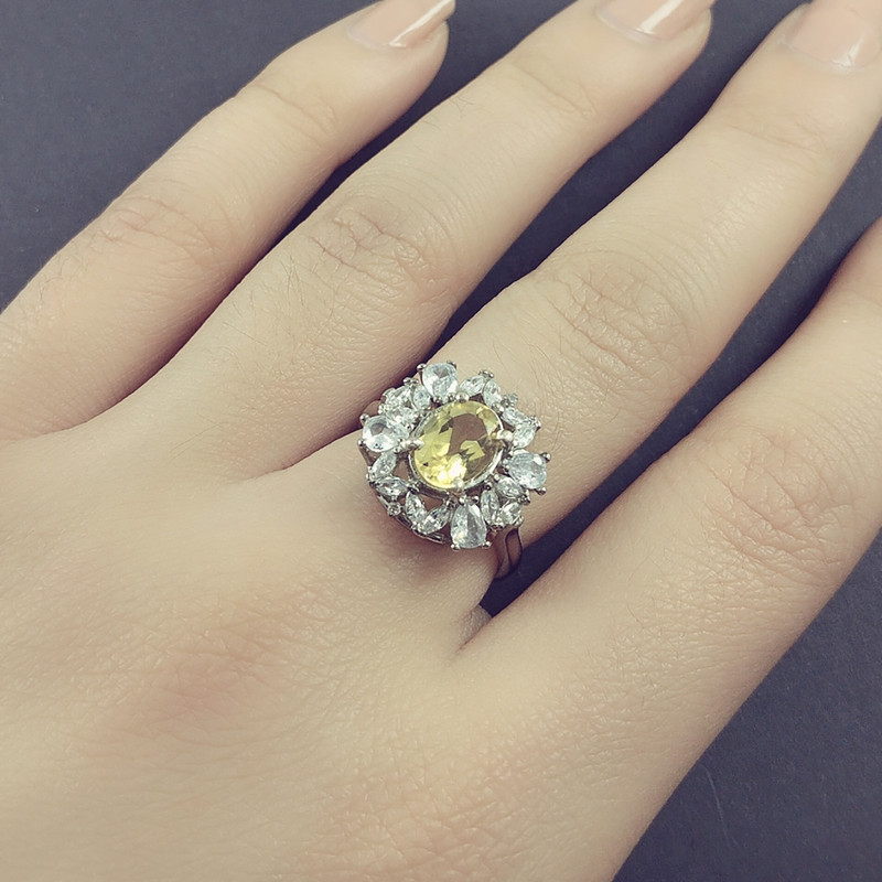 انگشتر نقره زنانه سلین کالا مدل سیترین کد 41