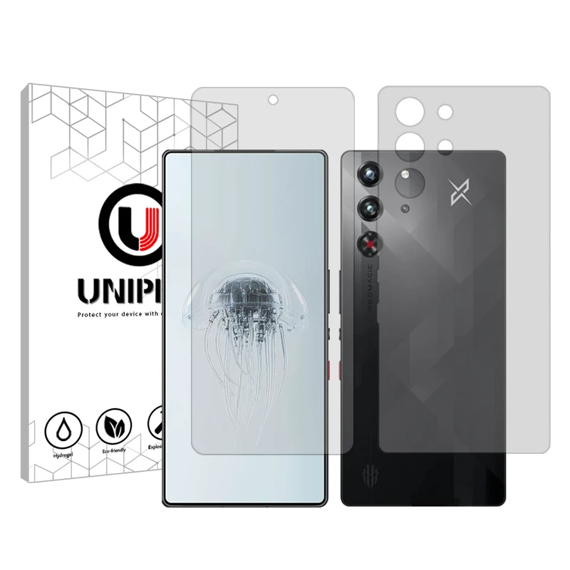 محافظ صفحه نمایش شفاف یونی پرو مدل 4 Star مناسب برای گوشی موبایل زد تی ای nubia RedMagic 10 Pro به همراه محافظ پشت گوشی