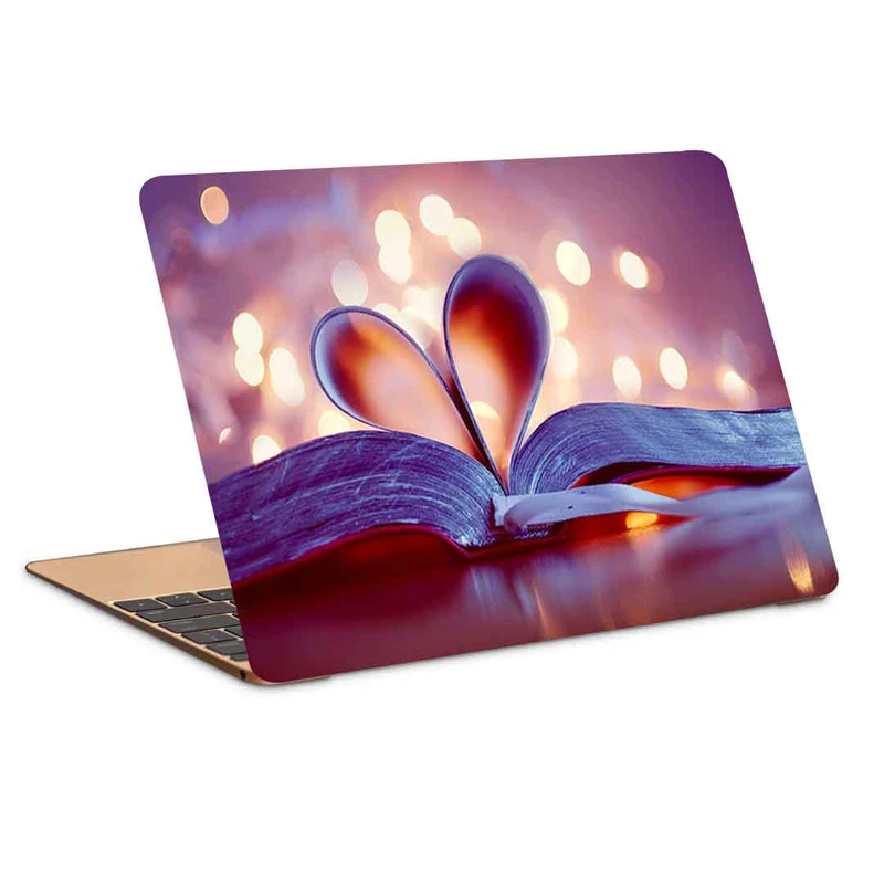 استیکر لپ تاپ طرح book bokeh page bookmark hearکد P-661 مناسب برای لپ تاپ 15.6 اینچ