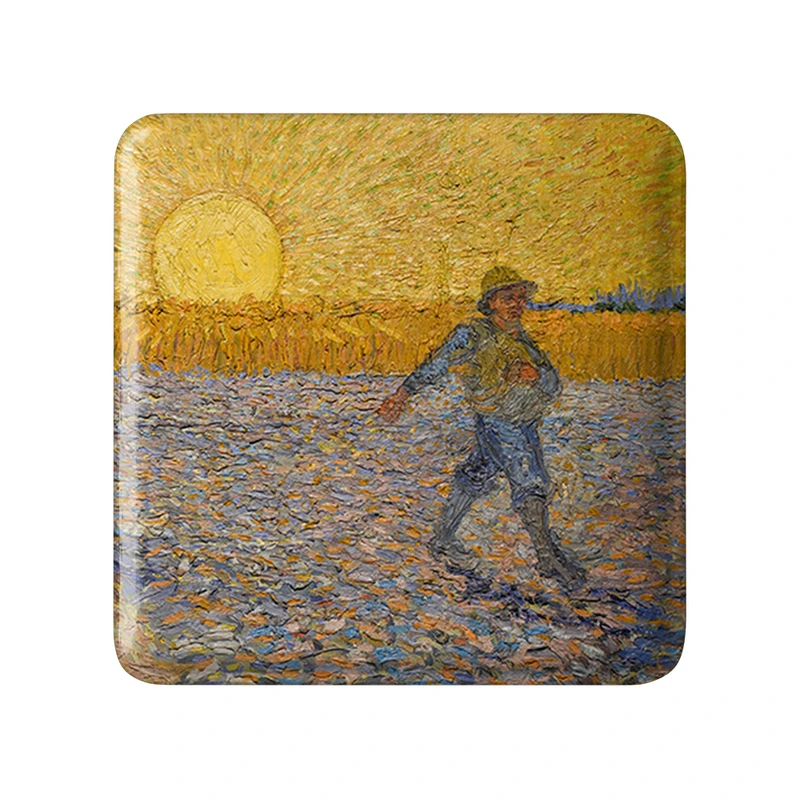 مگنت خندالو طرح بذرپاش ونسان ونگوگ (Van Gogh) مدل مربعی کد 36821