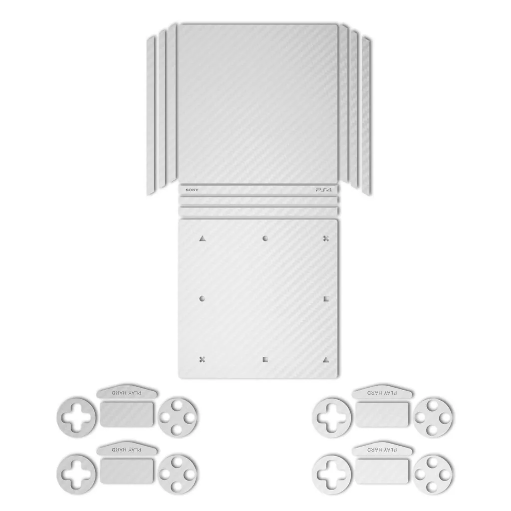 برچسب ماهوت مدلWhite Carbon-fiber Texture مناسب برای کنسول بازی PS4 Pro