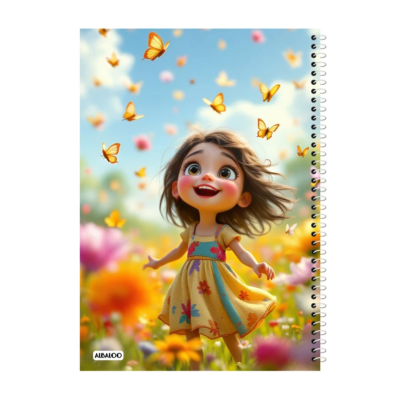 دفتر مشق 50 برگ آلبالو طرح دختر فانتزی کد 2214