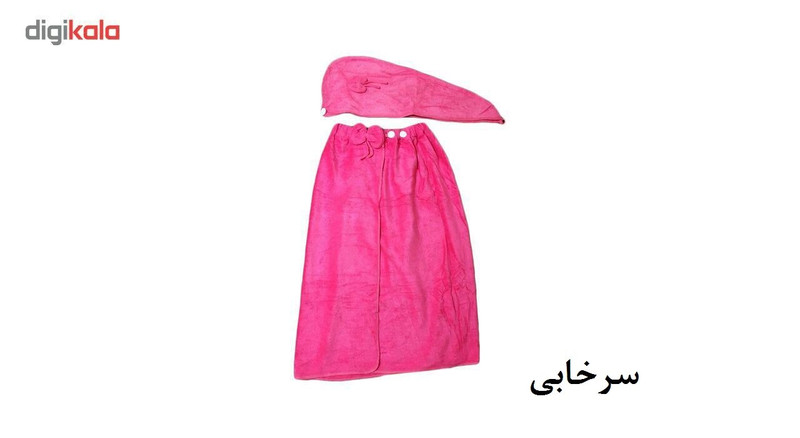 حوله استخری مدل دکلته سایز متوسط به همراه کلاه حوله ای
