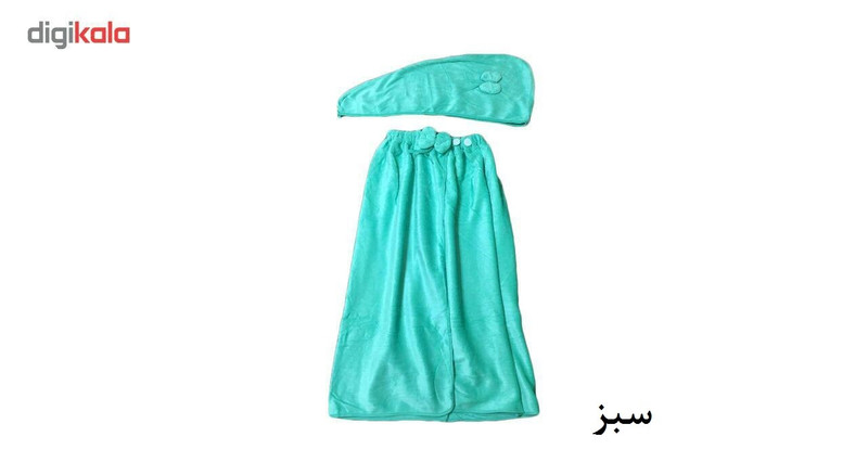 حوله استخری مدل دکلته سایز متوسط به همراه کلاه حوله ای