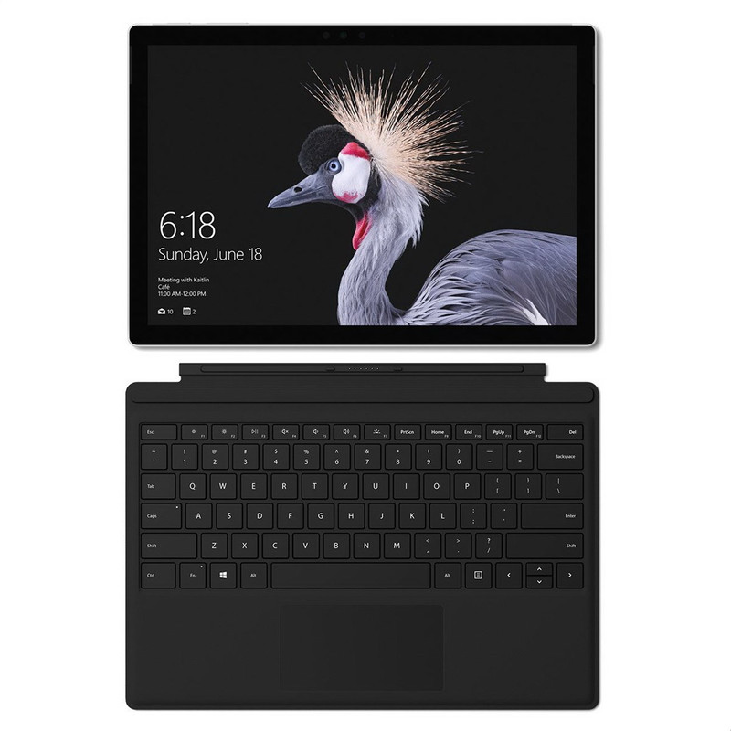 تصویر تبلت مایکروسافت مدل- Surface Pro 2017 – B به همراه کیبورد مشکی و موس مایکروسافت Designer – ظرفیت 128 گیگابایت