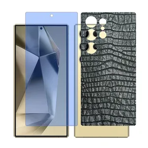 Glass Together model Blue cut screen protector for Samsung Galaxy S22 Ultra mobile phone with back cover sticker