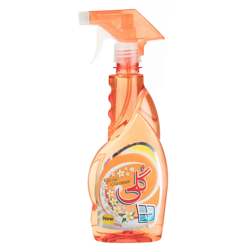شیشه پاک کن نارنجی گلی حجم 500 میلی لیتر