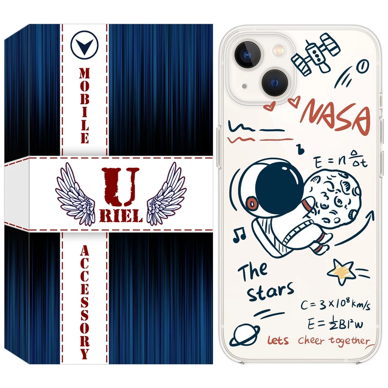 کاور یوریل مدل Clear کد 27 طرح ناسا مناسب برای گوشی موبایل اپل iPhone 13 mini