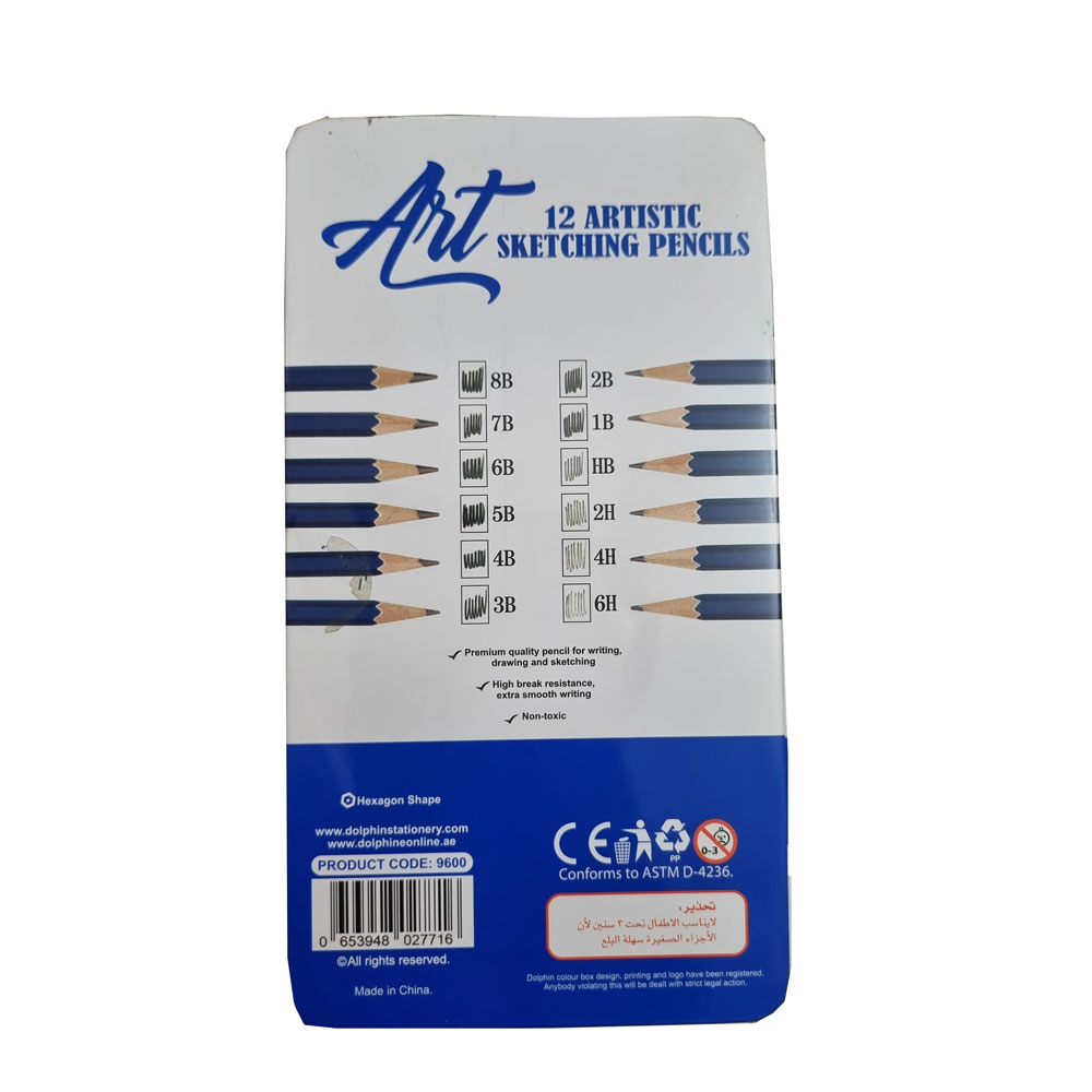 مداد طراحی دلفین مدل آرتیستیک کد 9600 بسته 12 عددی